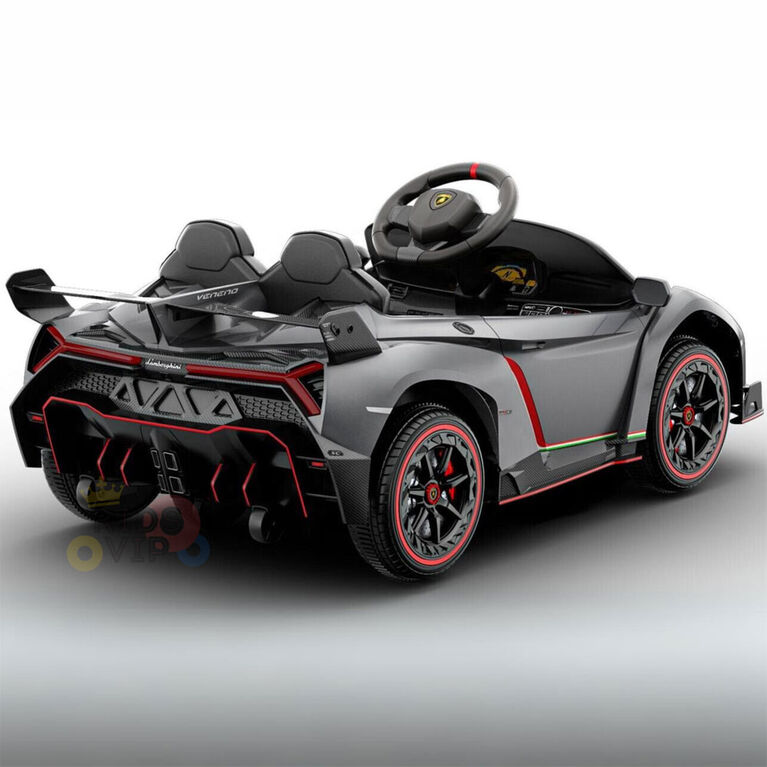 KidsVip 12V Lamborghini Veneno avec RC - Argent