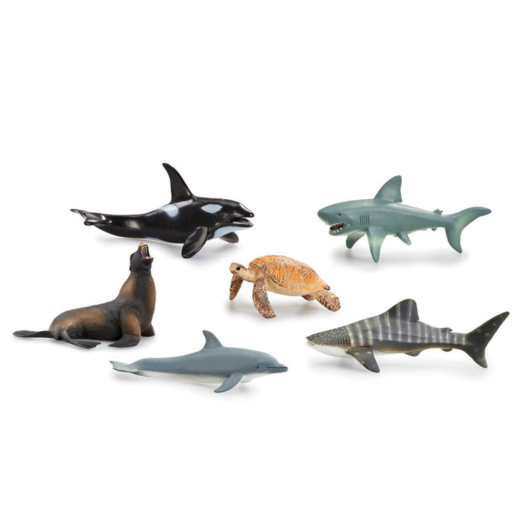 Pack de 78 Figurines Animaux Marins. Mini jouets créatures de la me