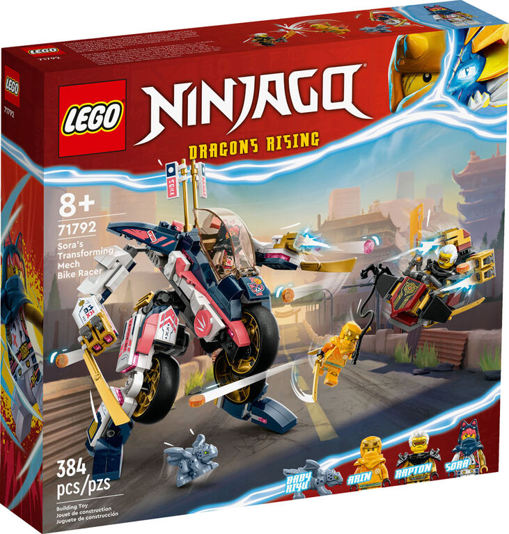 LEGO NINJAGO Le robot bolide transformable de Sora 71792 Ensemble de jeu de construction (384 pièces)