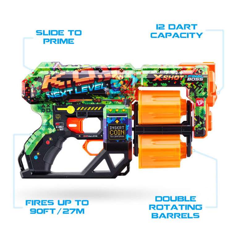 Zuru X-Shot Skins Dread Dart Blaster - K.O.(12 Darts)