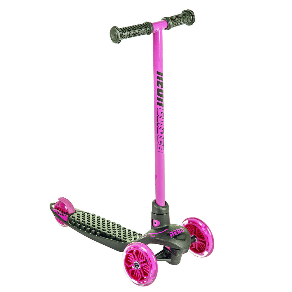 Neon Glider Three Wheel Scooter for Kids with Light up Wheels Pink