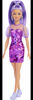 Barbie Fashionistas Doll #178, Purple Metallic Dress, Sheer Bodice and Sleeves, Purple Sneakers