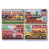 Melissa & Doug Vehicles 4-in-1 Wooden Jigsaw Puzzles in a Storage Box 48 Pieces