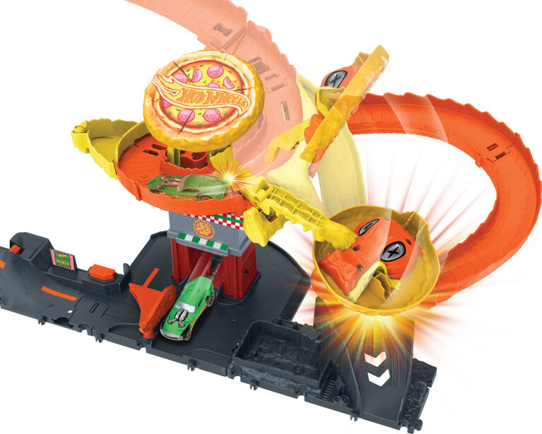 Hot Wheels City Pizza Slam Cobra Attack Playset with 1:64 Scale