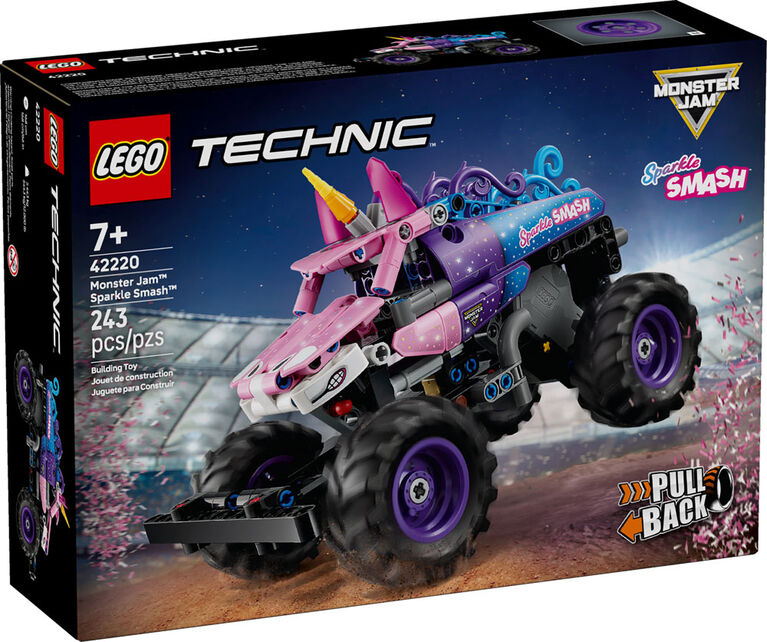 LEGO Technic Monster Jam Sparkle Smash Pull-Back Truck Toy for Boys, Girls, & Kids, Ages 7+ - 42220