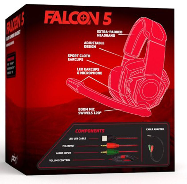 Falcon 5 elite gaming headset with LED lights