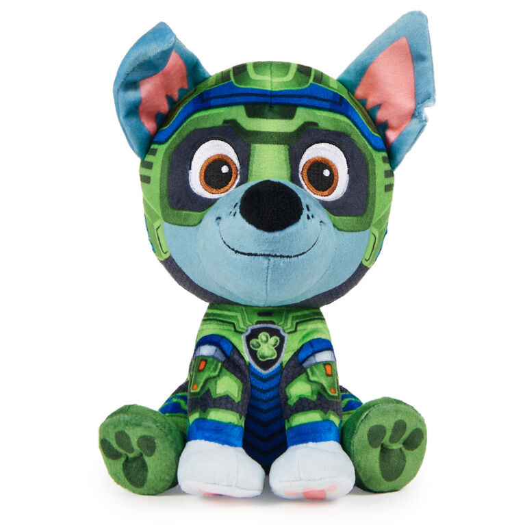 PAW Patrol: The Mighty Movie, Mighty Pups Rocky Plush Toy, 7-Inch Tall, Premium Stuffed Animals