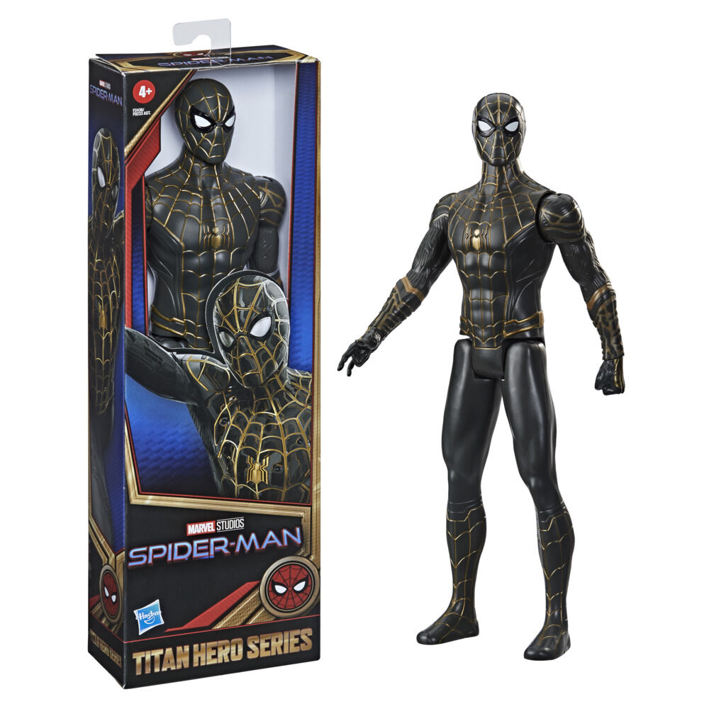 Marvel Spider Man Titan Hero Series 12 Inch Black and Gold Suit Spider Man Action Figure Toy