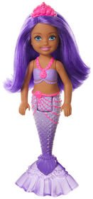 Barbie Dreamtopia Chelsea Mermaid Doll, 6.5-inch with Purple Hair and Tail