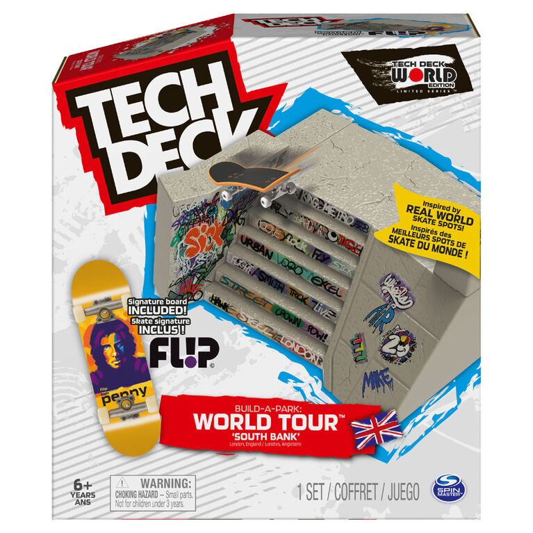 Tech Deck, Build-A-Park World Tour, South Bank, Coffret rampe avec fingerboard Signature - Édition anglaise