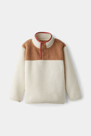 RISE Little Earthling Colour Block Popover Sherpa White