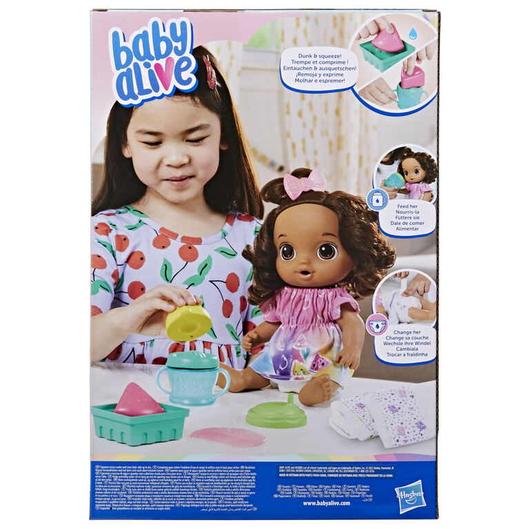 Baby Alive Fruity Sips Doll, Lemon, 12-inch Baby Doll Set, Drinks and Wets,  Pretend Juicer, Brown Hair | Toys R Us Canada