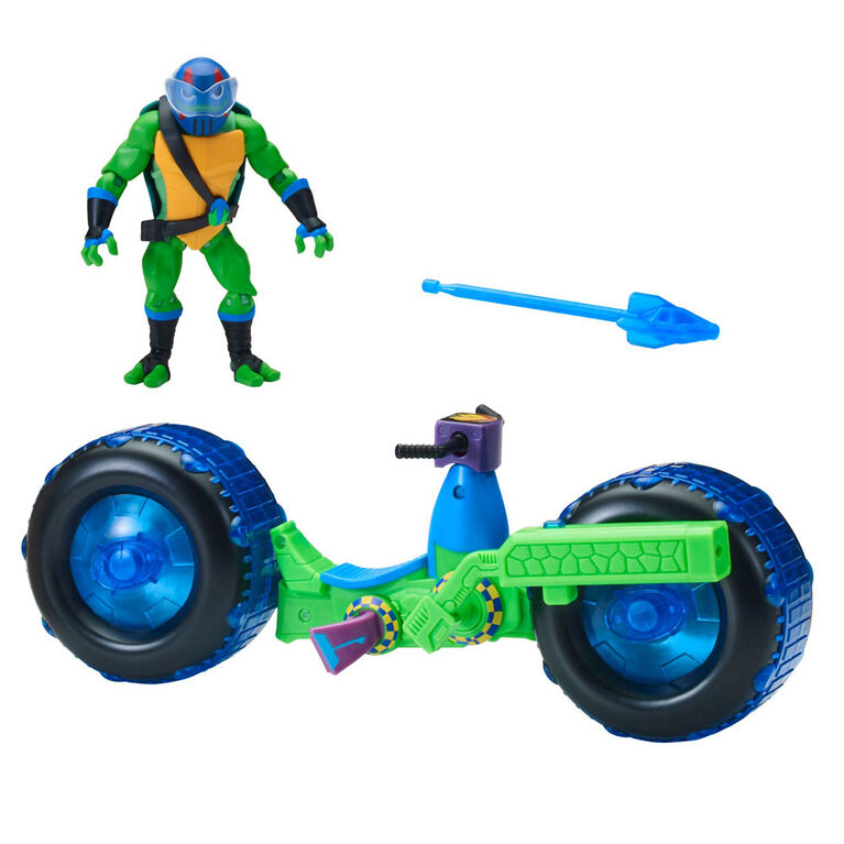 Rise of the Teenage Mutant Ninja Turtles - Moto carapace avec figurine articulée Leonardo.