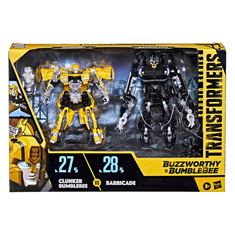 Transformers Buzzworthy Bumblebee Studio Series Clunker Bumblebee 27BB et Barricade 28BB classe Deluxe - Notre exclusivité