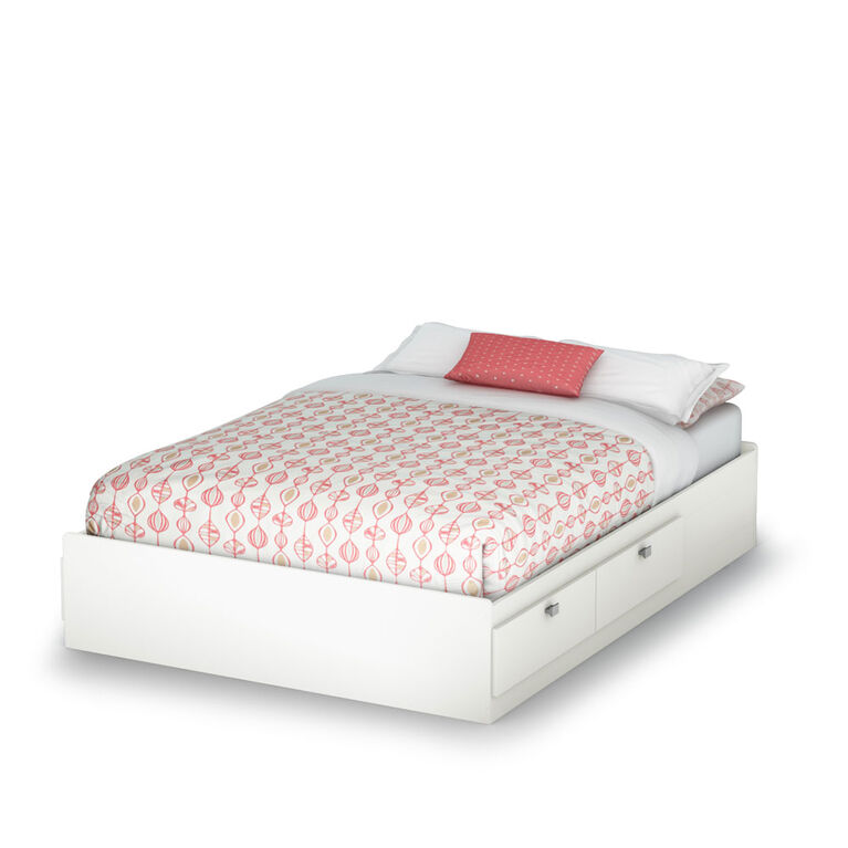 Lit de rangement double barras Blanc Solide