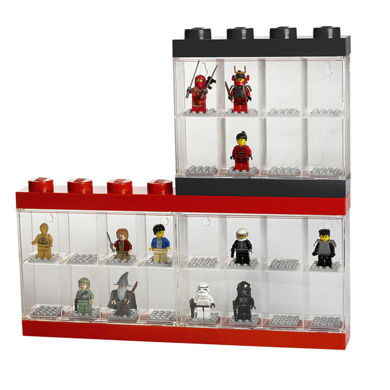 Vitrine rouge Lego pour 16 minifigurines