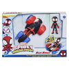Marvel Spidey and His Amazing Friends, figurine Miles Morales avec véhicule Techno-quad convertible