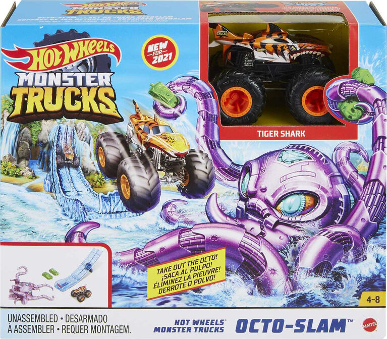 Hot Wheels - Monster Trucks - Coffret de jeu - Affrontement de la pieuvre
