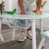 Ensemble table de rangement ronde + chaise - Menthe