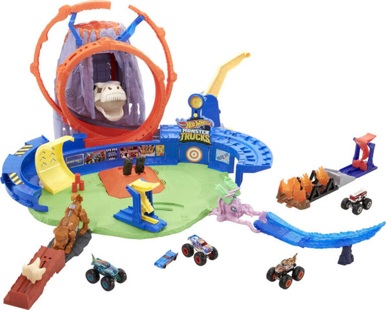 Hot Wheels Monster Trucks T-Rex Volcano Arena