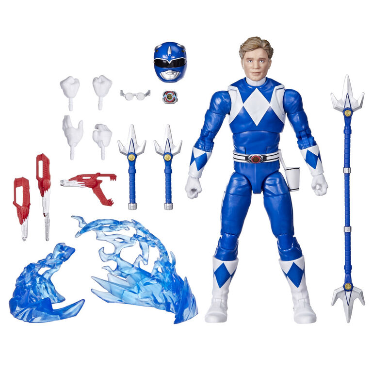 Power Rangers Lightning Collection Remastered, figurine articulée Mighty Morphin Ranger bleu de 15 cm