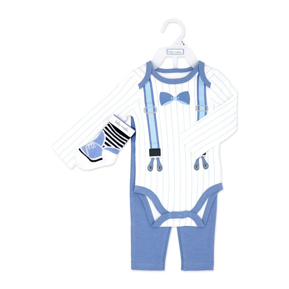 Baby Mode 3 Piece Dress-Up Set: Blue 0-3M