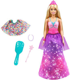 Barbie Royale Dreamtopia 2-en-1, Poup&eacute;e transformable en Sir&egrave;ne (Blonde, 30 cm) avec 3 Tenues et Accessoires