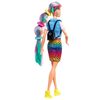 Barbie Leopard Rainbow Hair Doll (Blonde) with Color-change Hair Feature, 16 Accessories