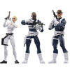 Marvel Legends Series S.H.I.E.L.D. Nick Fury Jr., Sharon Carter, and Dum Dum Dugan Action Figures