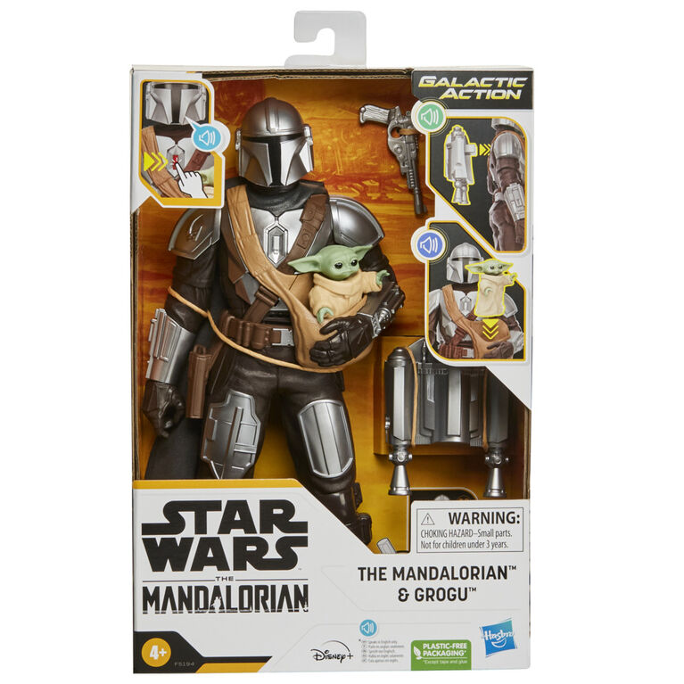 Star Wars Galactic Action The Mandalorian et Grogu, figurines électroniques interactives - Édition anglaise