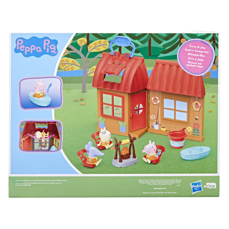 Peppa's Woodland Club La cabane forestière, inclut 1 cabane, 3 figurines de 7,5 cm et 6 accessoires - Notre exclusivité