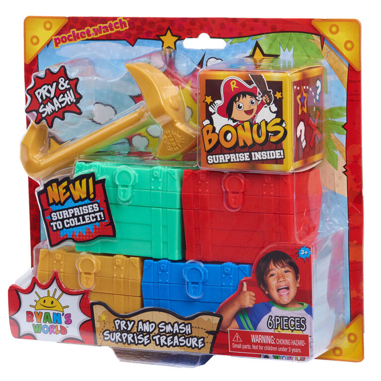 Ryan's World Ryan's World Pry and Smash Surprise Treasure, 5-surprises inside