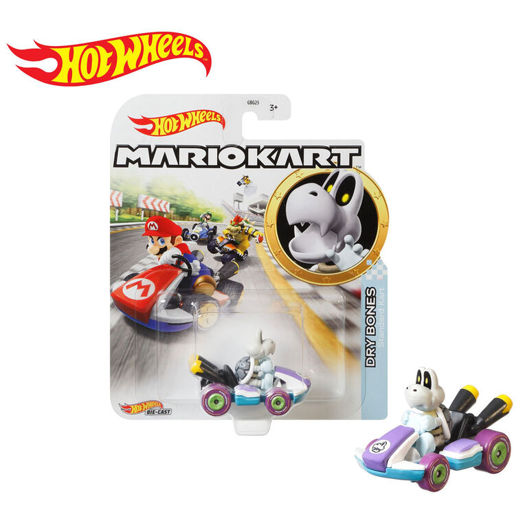 Hot Wheels - Mario Kart - Véhicule Dry Bones Standard Kart