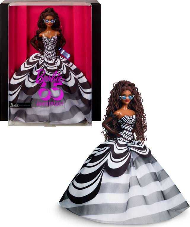 Barbie Signature 65th Anniversary Collectible Doll with Black and White Gown