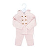 Baby Mode Ensemble 2 pièces en tricot à capuche : rose