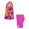 Nike Boxy Tee and Bike Shorts Set  - Fuchsia - Size 5