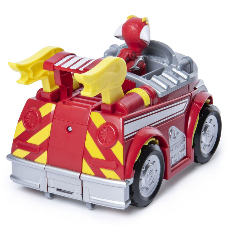 PAW Patrol, Mighty Pups Super PAWs, Camion de pompier Powered Up transformable de Marcus