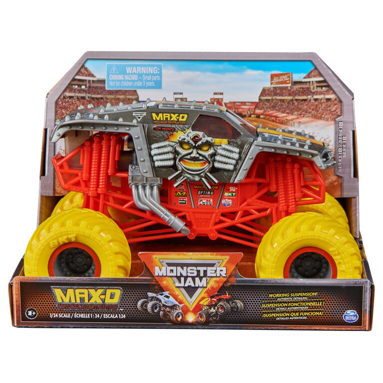 Monster Jam, Official Max-D Monster Truck, Collector Die-Cast Vehicle, 1:24 Scale