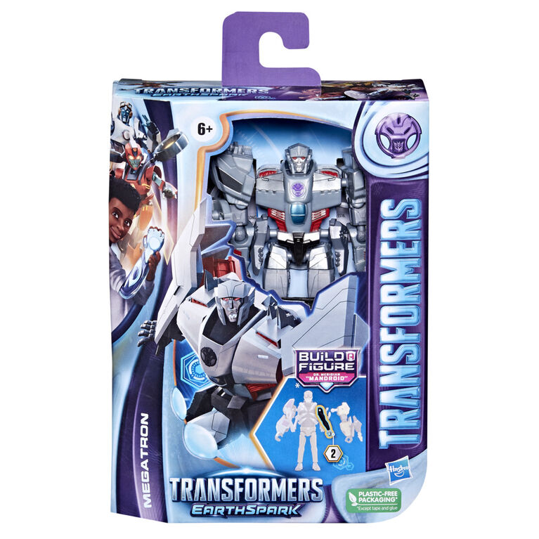 Transformers EarthSpark, figurine Megatron classe Deluxe de 12,5 cm, jouet robot pour enfants
