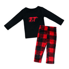 J&L Designs Ensemble pyjama 2 pièces : Buffle ours