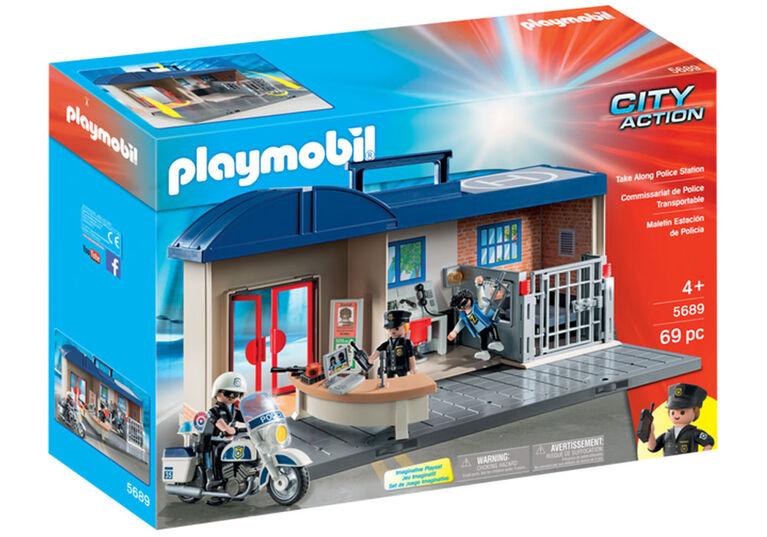 Playmobil - Commissariat de Police Transportable - les motifs peuvent varier