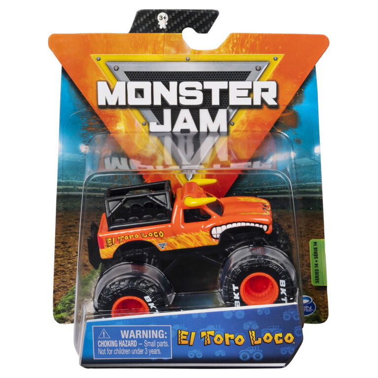 Monster Jam, Official El Toro Loco Monster Truck, Die-Cast Vehicle, Ride Trucks Series, 1:64 Scale