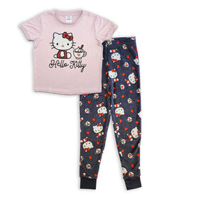Ensemble de Pyjama 2 Pièces Hello Kitty - Rose/Anthracite