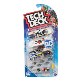 Tech Deck, Coffret de 4 fingerboards Ultra DLX, DC Superman, Mini-skateboards personnalisables &agrave; collectionner