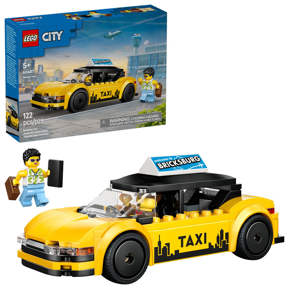 LEGO City Yellow Taxi Car Building Toy for Kids - Pretend Play Set for Boys & Girls, Ages 5+ - 60487