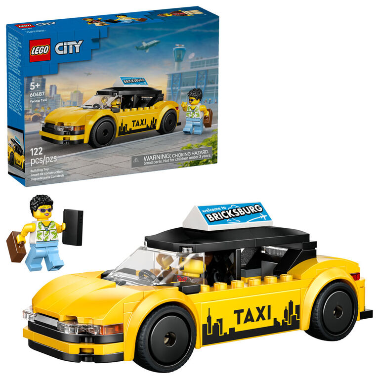 LEGO City Yellow Taxi Car Building Toy for Kids - Pretend Play Set for Boys & Girls, Ages 5+ - 60487