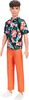 Barbie-Poupée Ken Fashionistas 184, brun, chemise hawaïenne