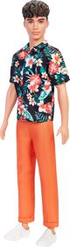 Barbie-Poup&eacute;e Ken Fashionistas&nbsp;184, brun, chemise hawa&iuml;enne