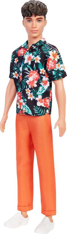 Barbie-Poupée Ken Fashionistas 184, brun, chemise hawaïenne