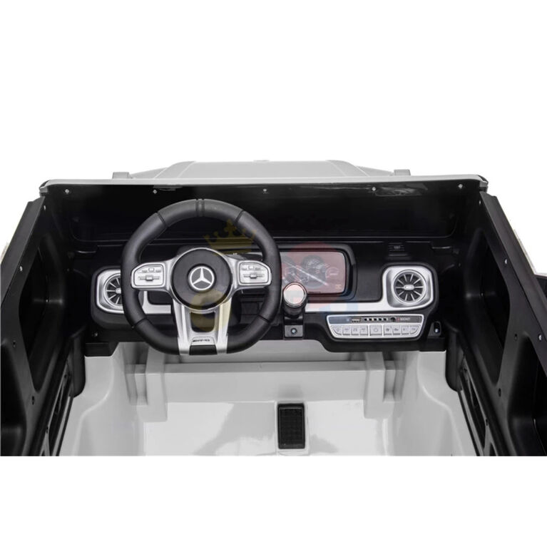 KidsVip 24V Kids & Toddlers Mercedes G Series 4WD Ride on car w/Remote Control - White - English Edition